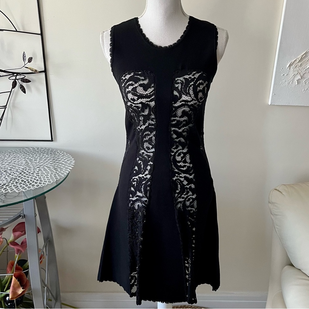 Parker Vintage Sleeveless Stretch Knit & Lace Fit & Flare Dress Size Small NWOT